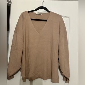 Dex Tan V-Neck Sweater